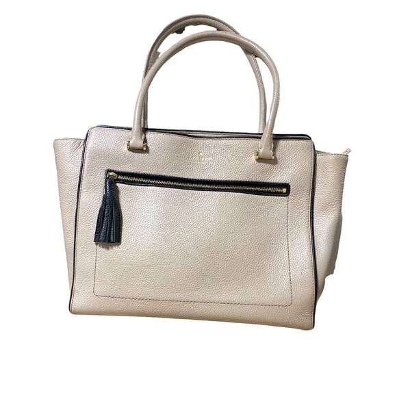 kate spade Handbags - Kate Spade New York Chester Street Allyn Large Tan Blush Black Tassel EUC